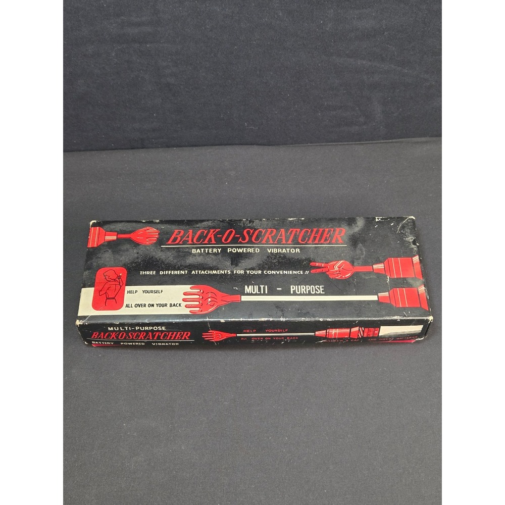 Vintage Back-O-Scratcher Battery Powered Vibrator Massager 3 Attachments Boxed